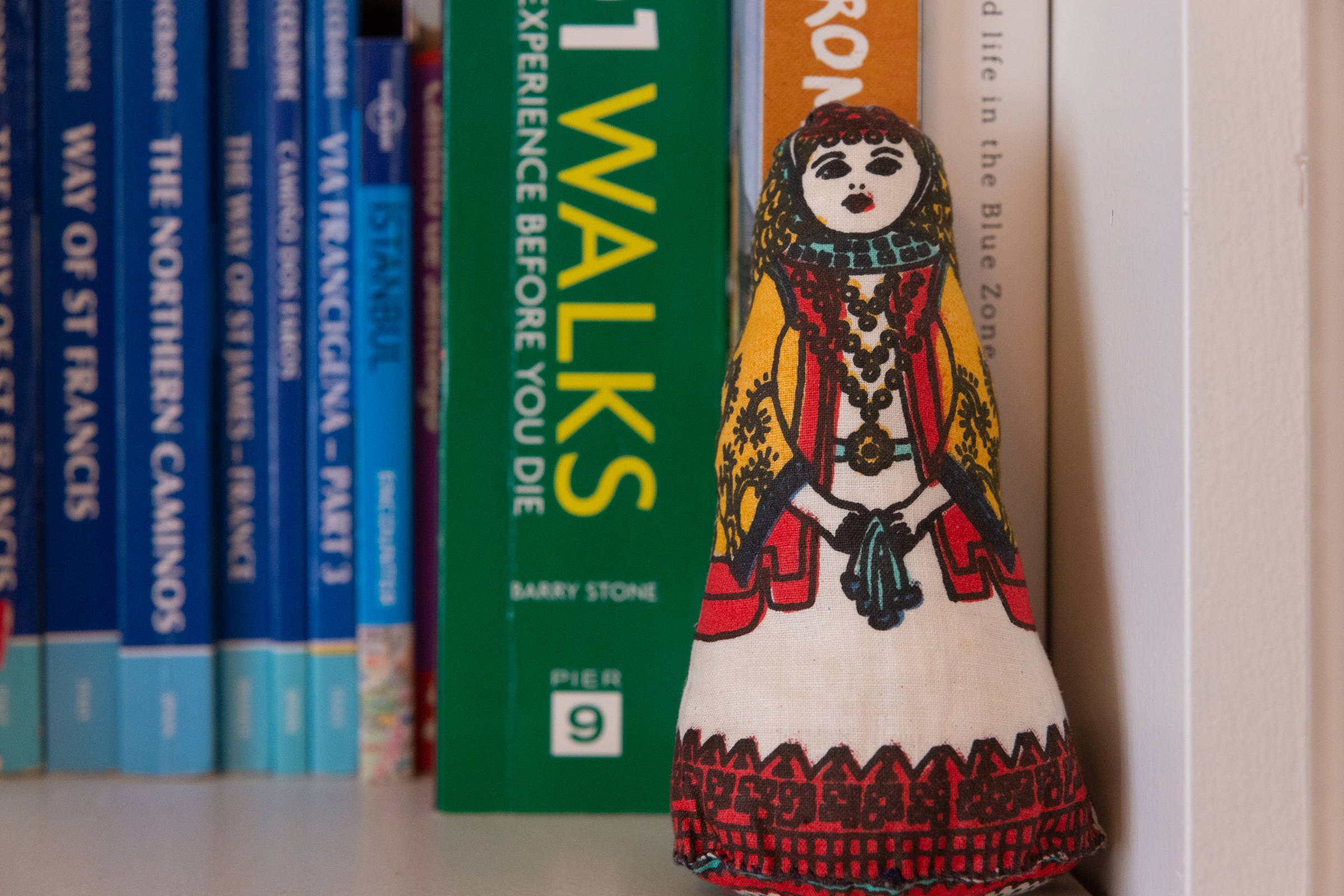 Books on bookshelf. Photo: Oliver Berlin.