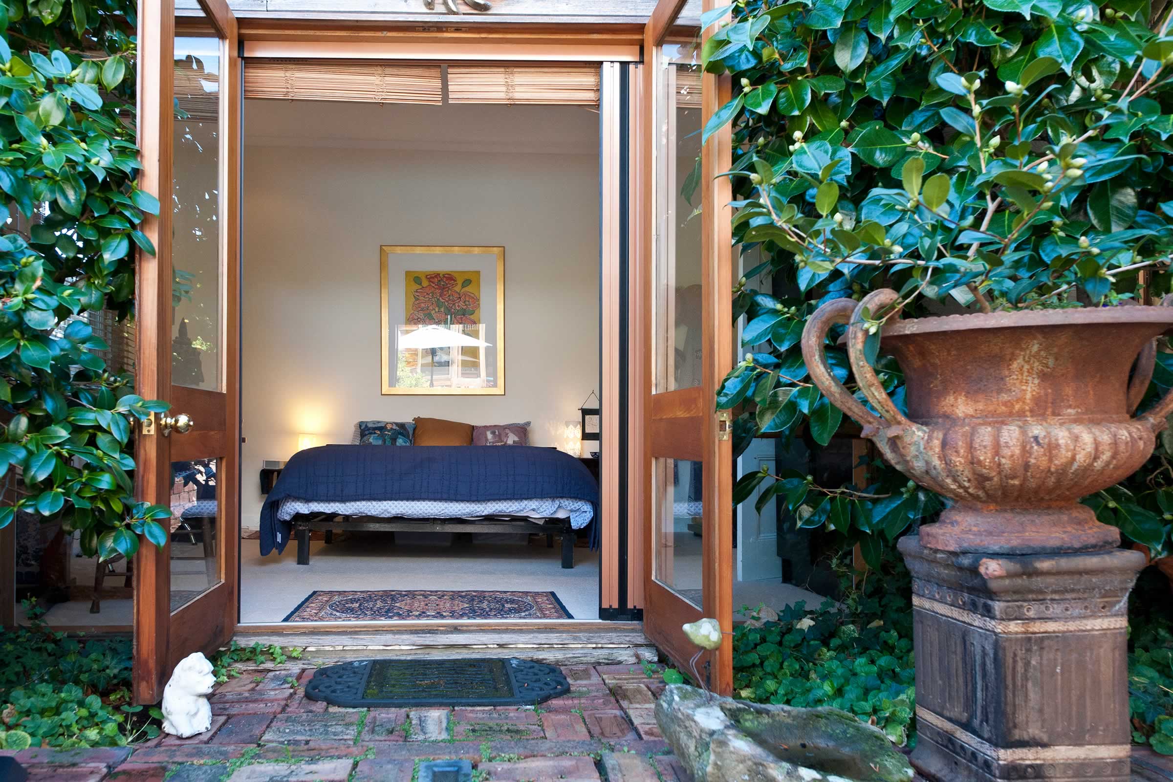 Bedroom viewed from the courtyard. Photo: Oliver Berlin.