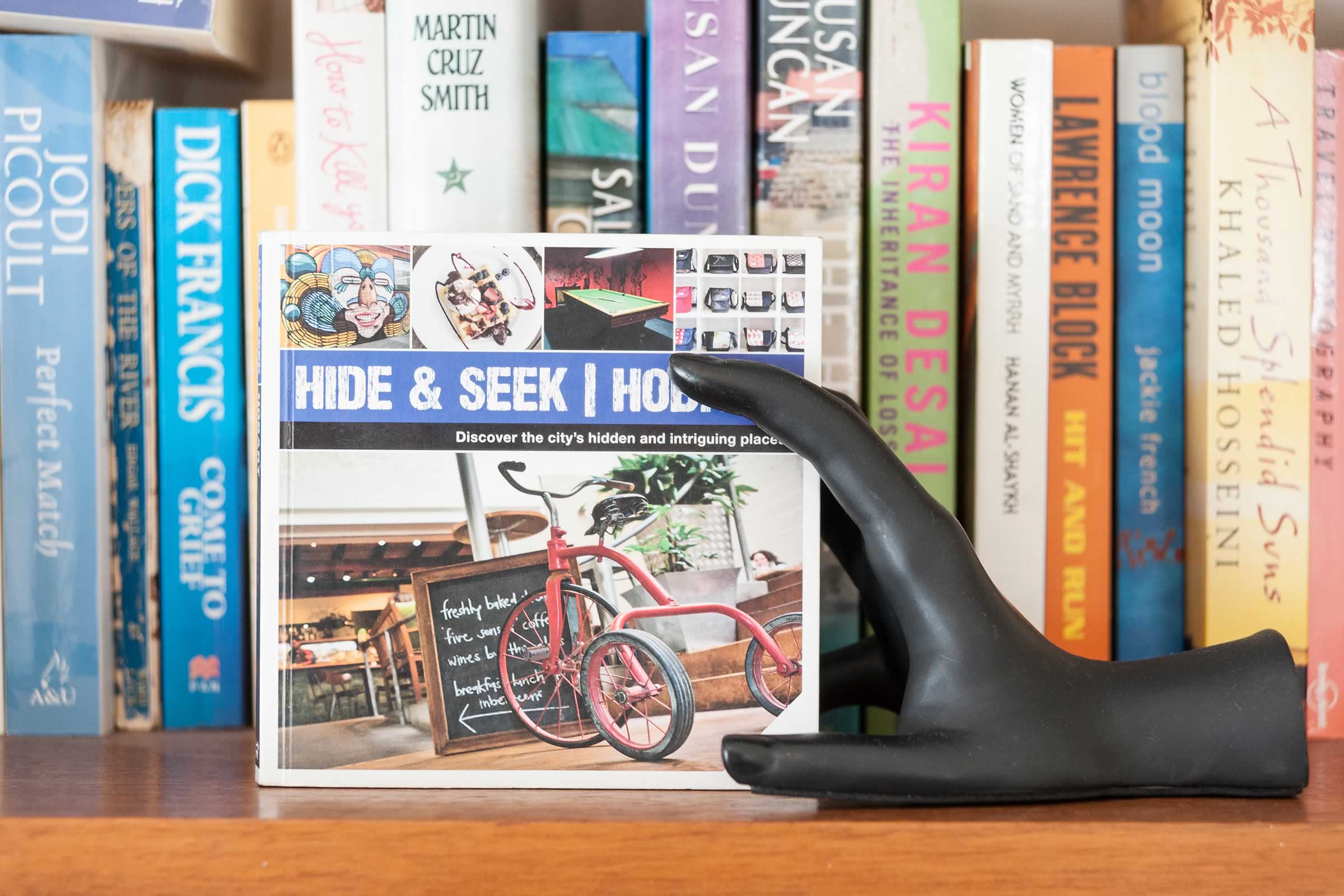 Books on bookshelf. Photo: Oliver Berlin.
